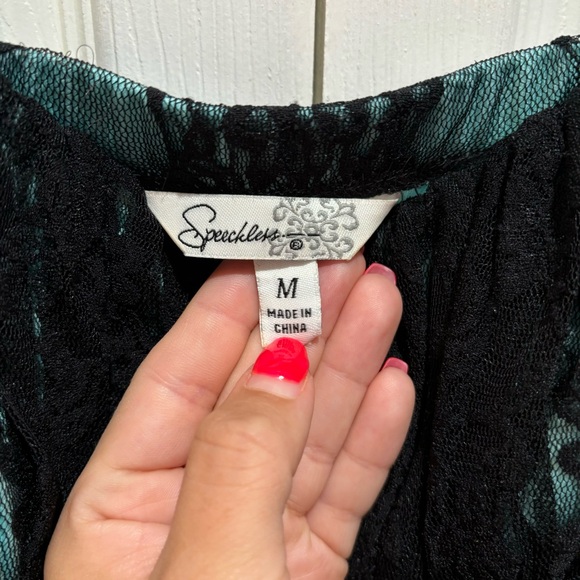 SPEECHLESS Women’s Floral Lace Adjustable Spaghetti Strap Dress - blue, size M - Picture 2 of 4